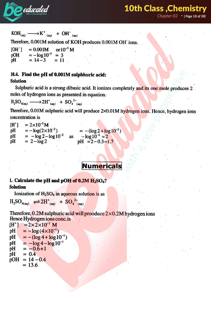assignment of chemistry class 10